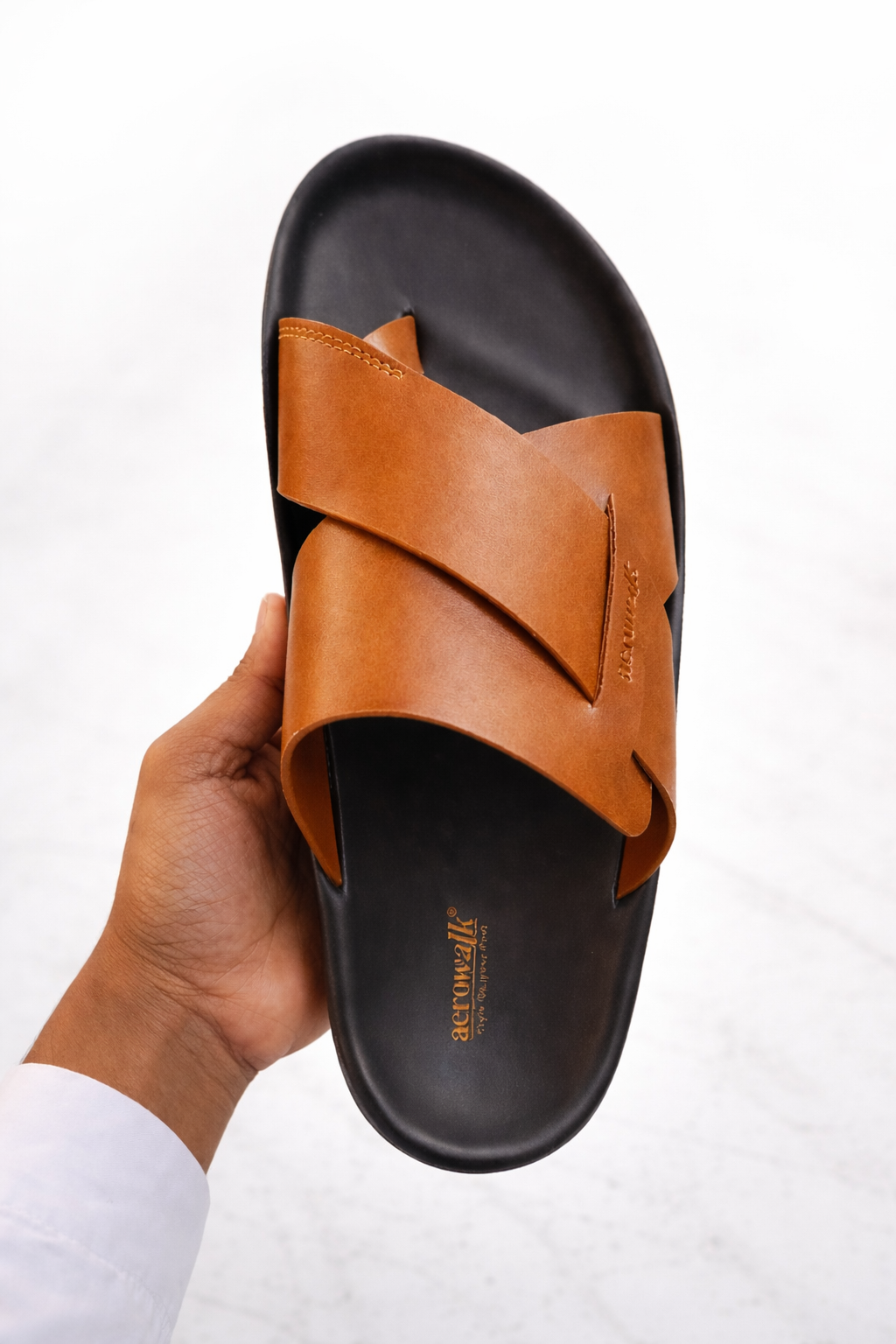 Aerowalk Men's Premium Cross Strap Toe-Ring Comfort Slippers